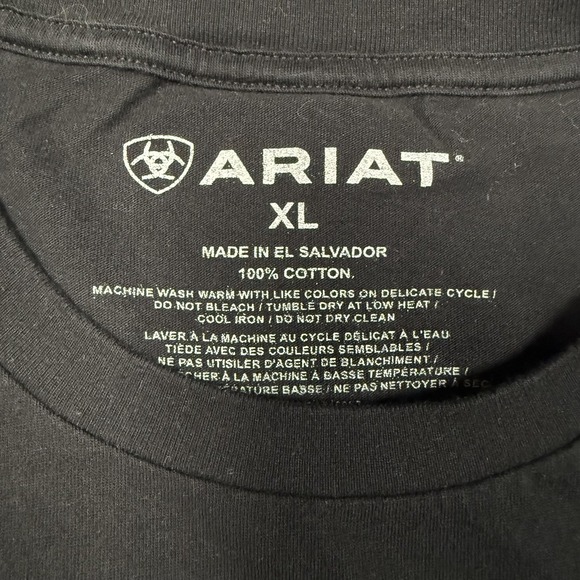 Ariat Shirt Mens XL Black Short Sleeve USA Flag Graphic Tee Patriotic Cotton - Picture 3 of 8